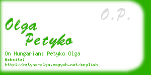 olga petyko business card